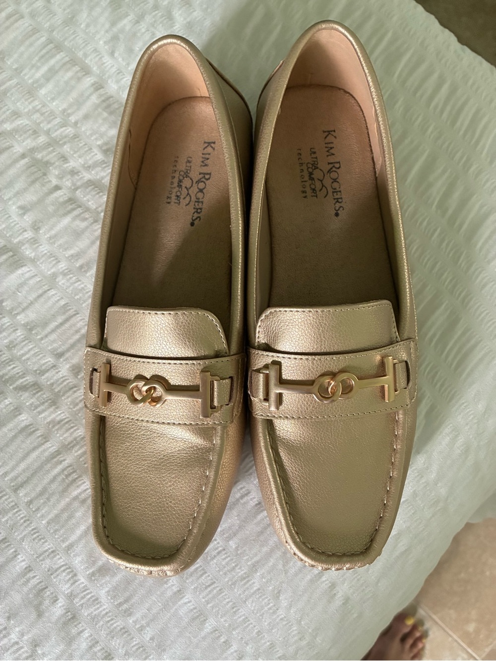 Kim Rogers Metallic Gold Slip-On Loafers women Size 8 1/2
